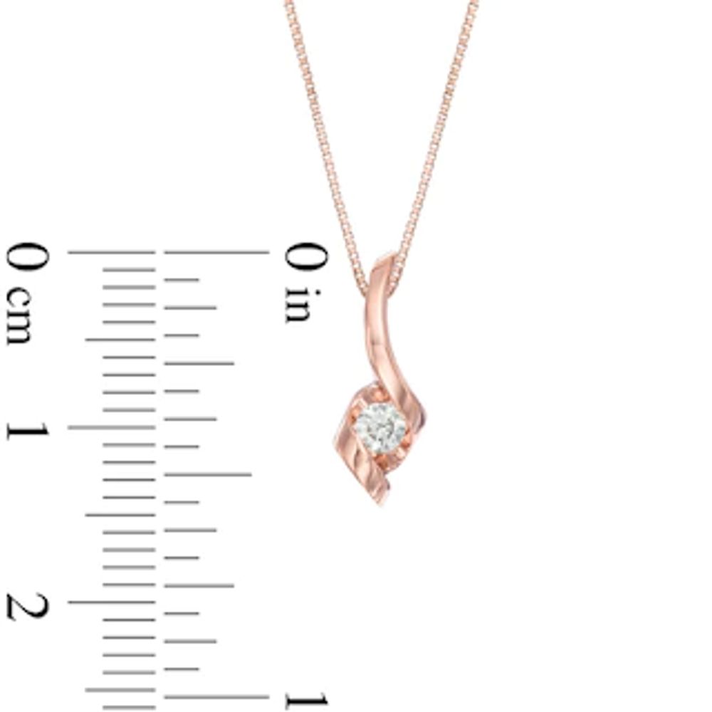 Sirena™ 0.10 CT. Diamond Solitaire Pendant in 10K Rose Gold|Peoples Jewellers