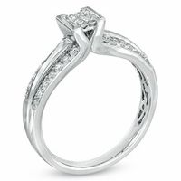 0.50 CT. T.W. Princess-Cut Quad Diamond Engagement Ring in 14K White Gold|Peoples Jewellers