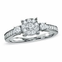 0.63 CT. T.W. Diamond Composite Engagement Ring in 14K White Gold|Peoples Jewellers