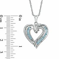 Blue Topaz Channel-Set Heart Pendant in Sterling Silver|Peoples Jewellers