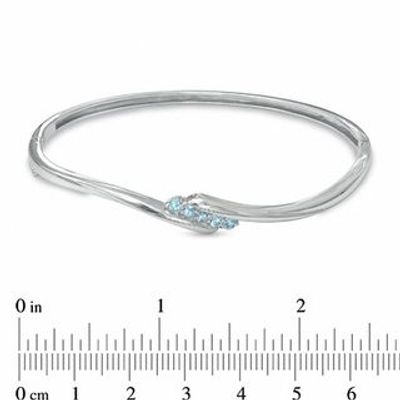Blue Topaz Bypass Bangle in Sterling Silver|Peoples Jewellers