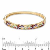 Multi-Gemstone and Diamond Accent Bangle in Sterling Silver with 14K Gold Plate|Peoples Jewellers