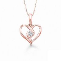 Sirena™ 0.10 CT. Diamond Solitaire Heart Pendant in 10K Rose Gold|Peoples Jewellers