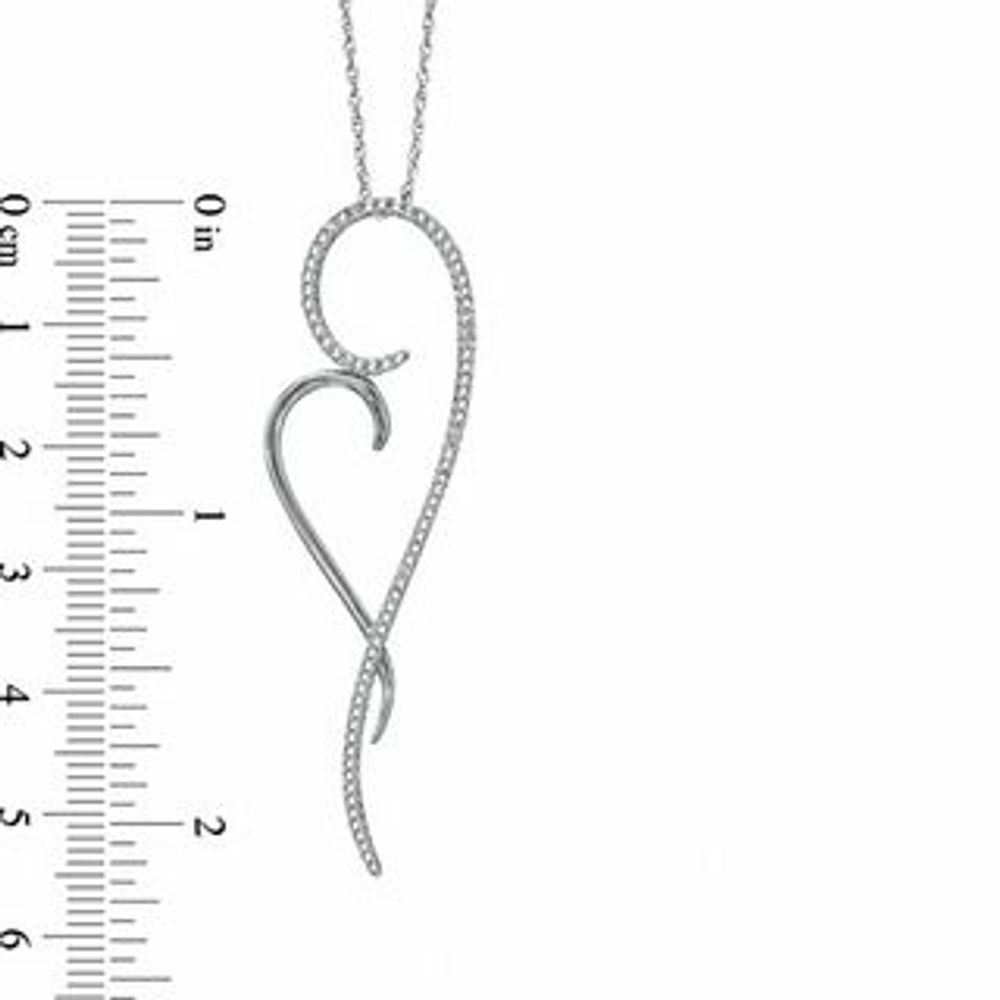 0.33 CT. T.W. Diamond Tilted Looped Heart Pendant in Sterling Silver|Peoples Jewellers