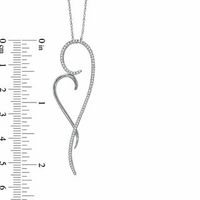 0.33 CT. T.W. Diamond Tilted Looped Heart Pendant in Sterling Silver|Peoples Jewellers