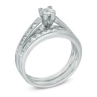 1.00 CT. T.W. Princess-Cut Diamond Bridal Set in 14K White Gold|Peoples Jewellers