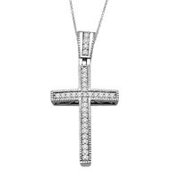 0.10 CT. T.W. Diamond Cross Pendant in Sterling Silver|Peoples Jewellers