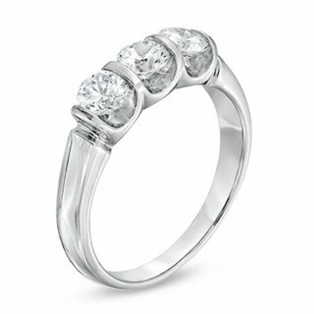 1.00 CT. T.W. Diamond Three Stone Ring in 14K White Gold|Peoples Jewellers