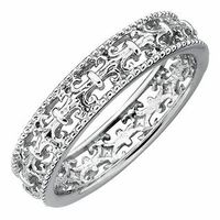 Stackable Expressions™ Fleur-De-Lis Ring in Sterling Silver|Peoples Jewellers