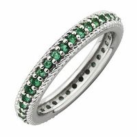 Stackable Expressions™ Lab-Created Emerald Eternity Ring in Sterling Silver|Peoples Jewellers