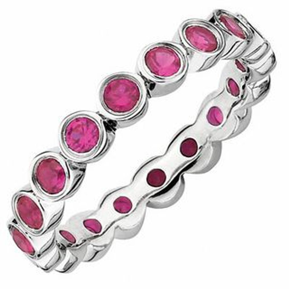 Stackable Expressions™ Lab-Created Ruby Eternity Ring in Sterling Silver|Peoples Jewellers