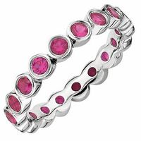 Stackable Expressions™ Lab-Created Ruby Eternity Ring in Sterling Silver|Peoples Jewellers