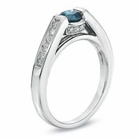 0.63 CT. T.W. Enhanced Blue and White Diamond Engagement Ring in 14K White Gold|Peoples Jewellers