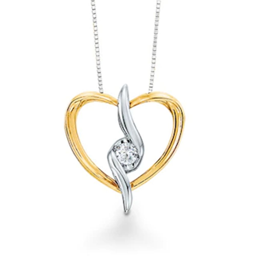 Sirena™ Diamond Accent 3-in-1 Heart Pendant in 10K Two-Tone Gold|Peoples Jewellers