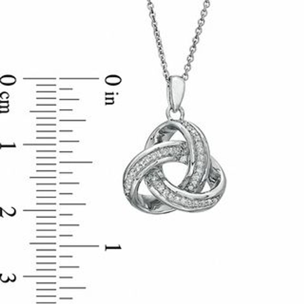 0.09 CT. T.W. Diamond Celtic Knot Pendant in Sterling Silver|Peoples Jewellers