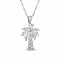Diamond Accent Palm Tree Pendant in Sterling Silver|Peoples Jewellers
