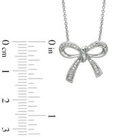 Diamond Accent Bow Pendant in Sterling Silver|Peoples Jewellers