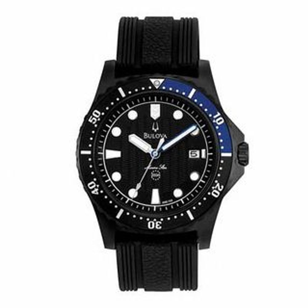 Men's Bulova Marine Star Strap Watch with Black Dial (Model: 98B159)|Peoples Jewellers