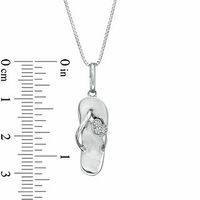 Diamond Accent Flip Flop with Heart Pendant in Sterling Silver|Peoples Jewellers