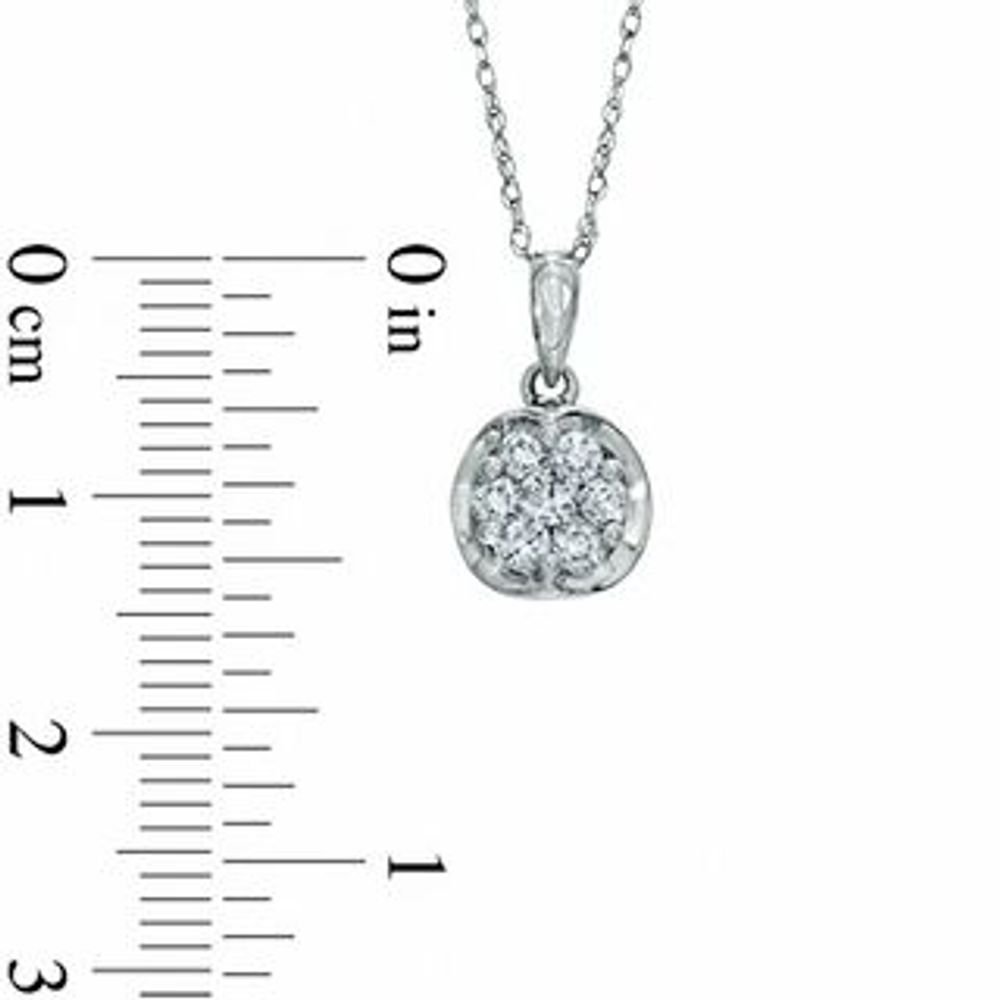 0.33 CT. T.W. Diamond Cluster Pendant in 10K White Gold|Peoples Jewellers