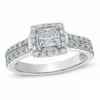 0.87 CT. T.W. Canadian Certified Princess-Cut Diamond Engagement Ring in 14K White Gold (I/I1)|Peoples Jewellers