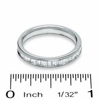CT. T.W. Princess-Cut and Baguette Diamond Wedding Band in 14K White Gold|Peoples Jewellers