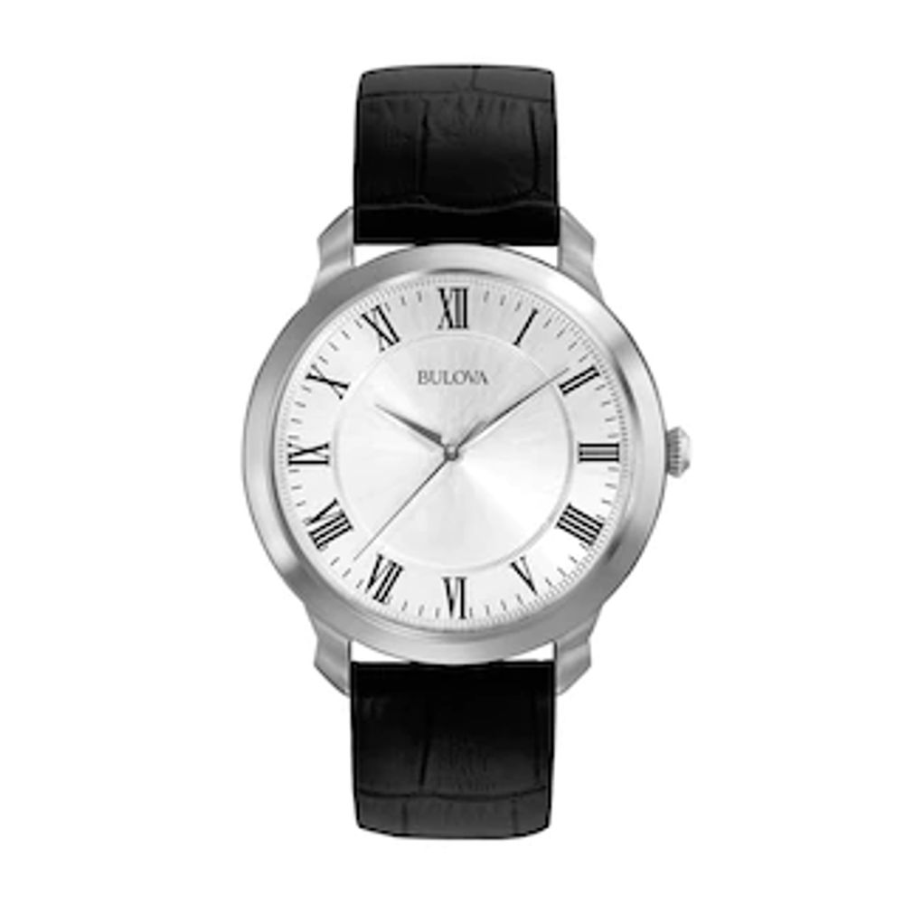 Men's Bulova Classic Strap Watch with White Dial (Model: 96A133)|Peoples Jewellers