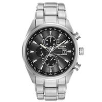 Men's Citizen Eco-Drive® World Chronograph A-T Watch with Black Dial (Model: AT8010-58E)|Peoples Jewellers