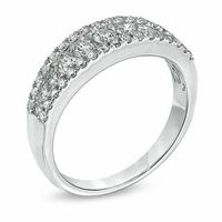 0.75 CT. T.W. Diamond Anniversary Three Row Band in 10K White Gold|Peoples Jewellers