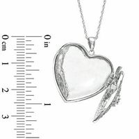 Lab-Created White Sapphire Heart Locket Pendant in Sterling Silver|Peoples Jewellers