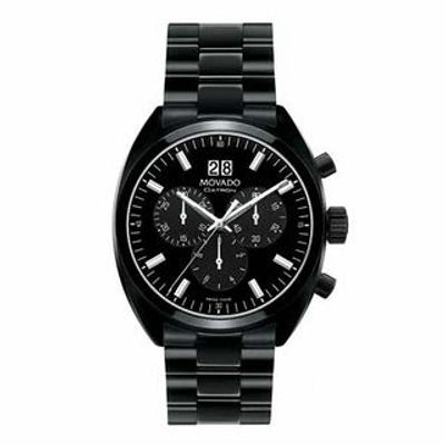 Men's Movado Datron Black PVD Stainless Steel Watch with Black Dial (Model: 0606535)|Peoples Jewellers