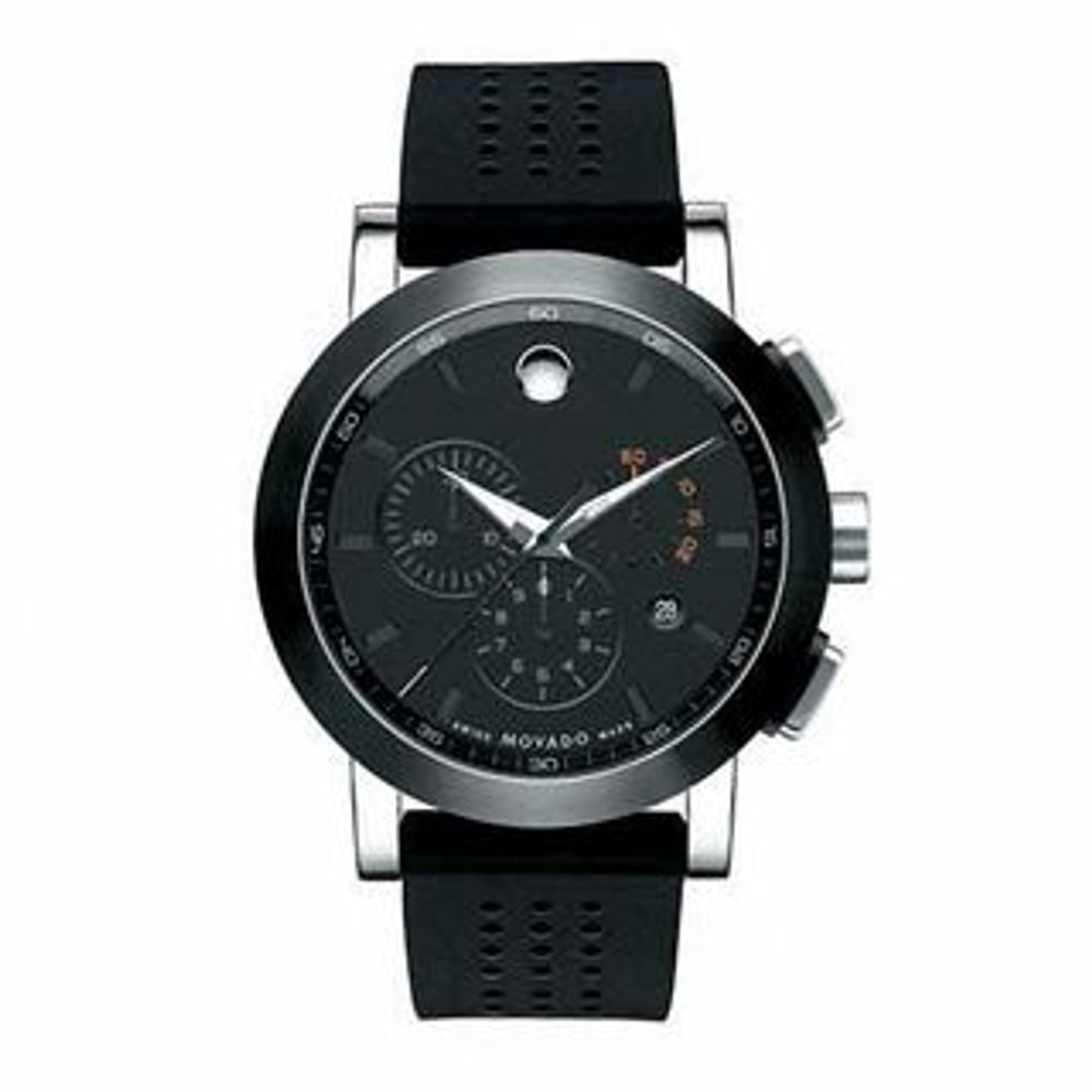 Men's Movado Museum® Chronograph Watch with Black Dial (Model: 0606545)|Peoples Jewellers