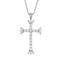 Lab-Created White Sapphire Cross Pendant in Sterling Silver|Peoples Jewellers