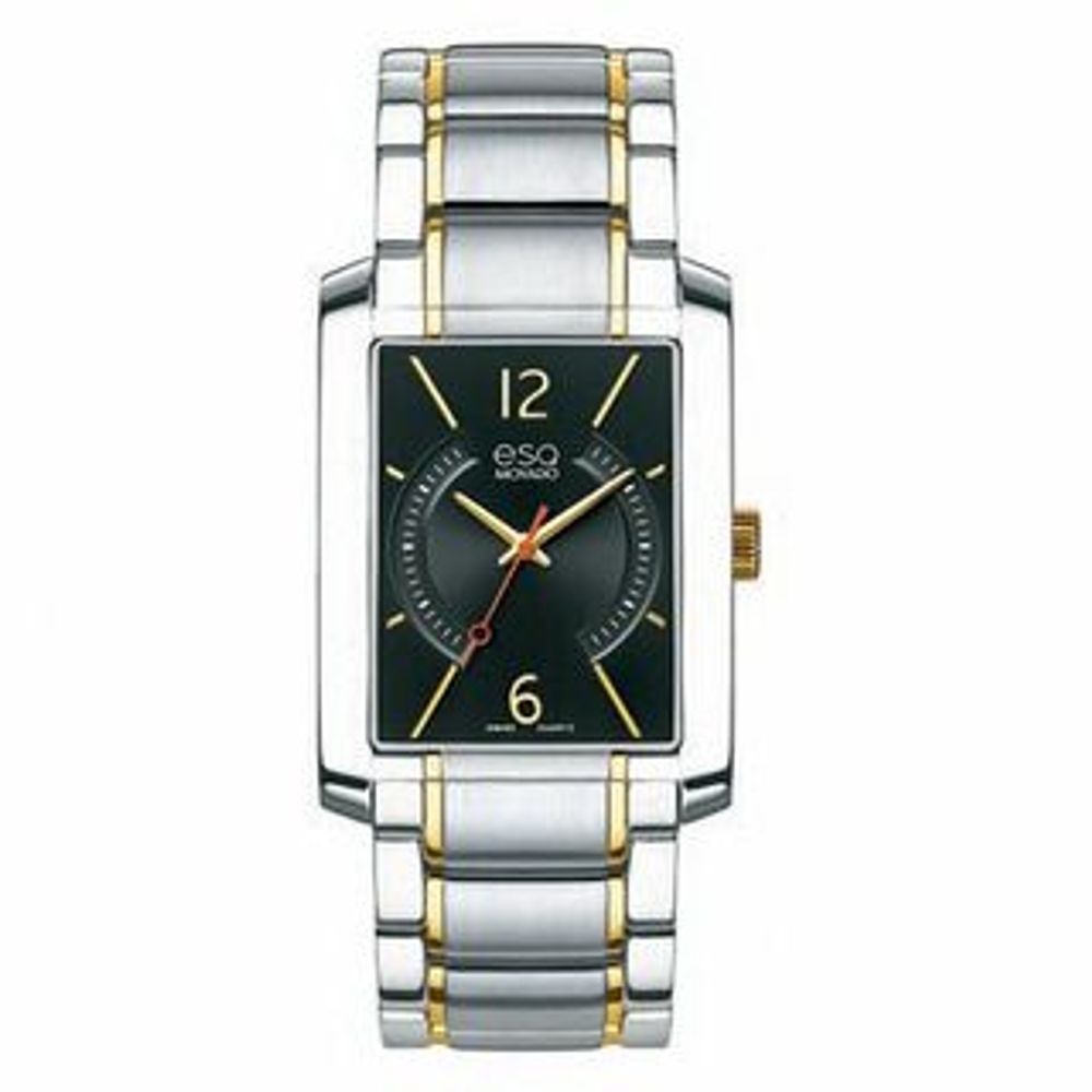 Men's ESQ Movado Synthesis Two-Tone Watch with Rectangular Black Dial (Model: 07301412)|Peoples Jewellers