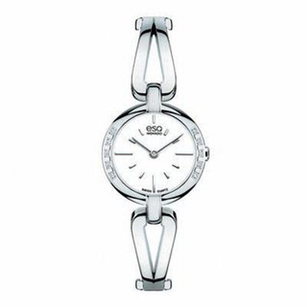 Ladies' ESQ Movado Corbel Diamond Accent Bangle Watch with White Dial (Model: 07101395)|Peoples Jewellers