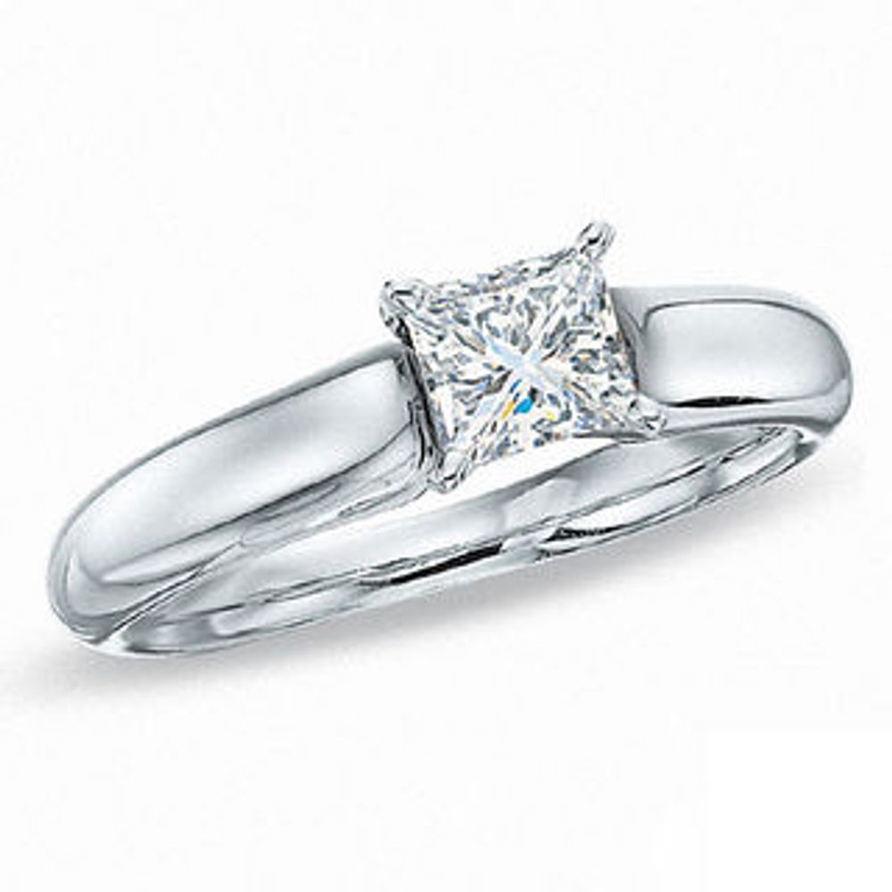 0.20 CT. Certified Princess-Cut Canadian Diamond Solitaire Engagement Ring in 14K White Gold (I/I1)|Peoples Jewellers