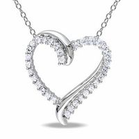 Lab-Created White Sapphire Heart Pendant in Sterling Silver|Peoples Jewellers