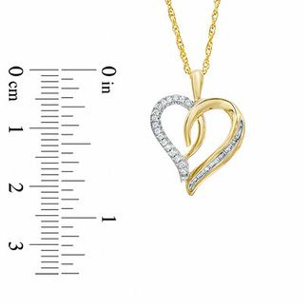 0.16 CT. T.W. Diamond Swirling Heart Pendant in 10K Gold|Peoples Jewellers