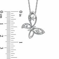 0.16 CT. T.W. Diamond Butterfly with Star Wings Pendant in Sterling Silver|Peoples Jewellers