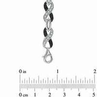 0.33 CT. T.W. Black and White Diamond "X" Bracelet in Sterling Silver|Peoples Jewellers