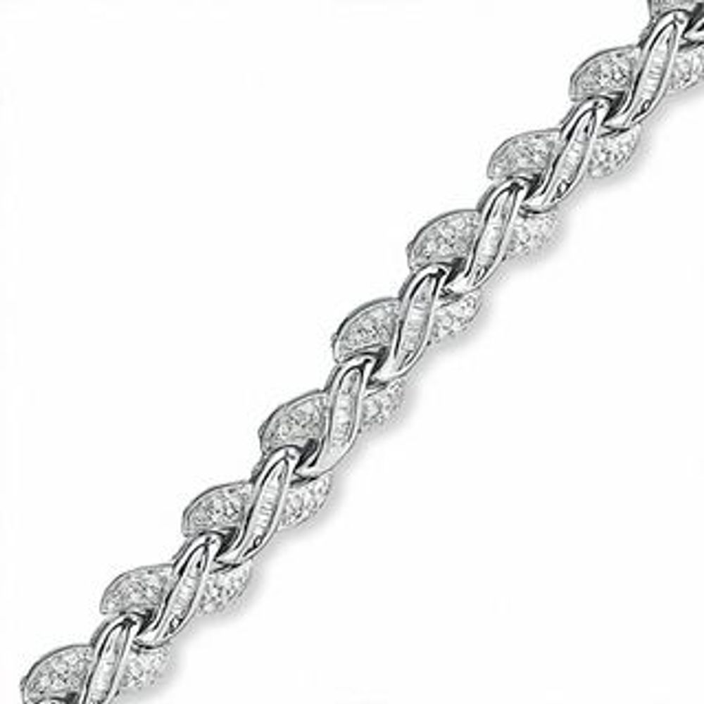 1.00 CT. T.W. Diamond "X" Bracelet in Sterling Silver|Peoples Jewellers