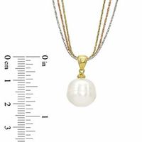 Honora 12.0-13.0mm Freshwater Cultured Pearl Pendant in Sterling Silver and 18K Gold Plate|Peoples Jewellers