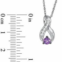 4.0mm Amethyst and 0.10 CT. T.W. Diamond Infinity Loop Pendant in Sterling Silver|Peoples Jewellers