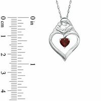 Heart-Shaped Garnet Motherly Love Pendant in Sterling Silver|Peoples Jewellers