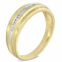 Men's 0.16 CT. T.W. Baguette Diamond Wedding Band in 10K Gold|Peoples Jewellers