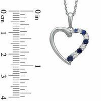 Journey Lab-Created Blue and White Sapphire Heart Pendant in 10K White Gold|Peoples Jewellers