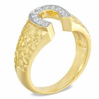 Men's 0.20 CT. T.W. Diamond Horseshoe Nugget Ring in 10K Gold|Peoples Jewellers
