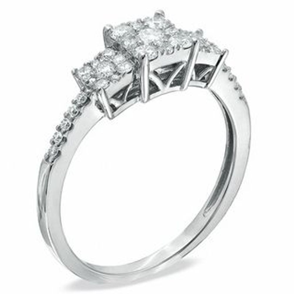 0.48 CT. T.W. Composite Diamond Three Stone Ring in 10K White Gold|Peoples Jewellers