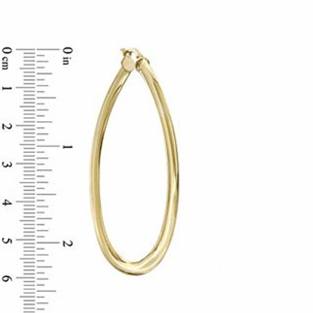 Elegance D'Italia™ 55mm Polished Twist Hoop Earrings in Bronze with 14K Gold Plate|Peoples Jewellers