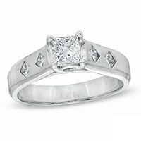 0.70 CT. T.W. Certified Canadian Princess-Cut Diamond Engagement Ring in 14K White Gold (I/I1)|Peoples Jewellers